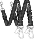SlowTon Dog Seatbelt, 2 Pack Dog Seat Belt Car Leash Adjustable Elastic Bungee Buffer Heavy Duty Nylon Reflective Pet Safety Tether Connect to Dog Harness for Travel Riding in Vehicle (Daul Clip, B)