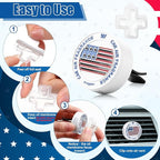 Yungyan Car Air Freshener Vent Clip, American Flag Diffuser Clip for Car, Patriotic Accessories for Memorial Day, Zinc Alloy Aromatherapy Vent Mountfor Vehicle Interior, Ocean Scent