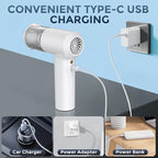 Car Vacuum Cordless: 12000Pa 2 in 1 Handheld Vacuum & Blower - Hand Vacuum Portable Cordless with Led Light, Multi-Nozzles for Car, Home, Office, Pet, Hair White