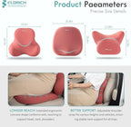 FLORICH Car Seat Cushion and Lumbar Support Pillow for Office Chair Car, Neck Headrest Pillow, Ergonomic Memory Foam, Pressure-Relieving Back Support for Car, Office Chair & Wheelchair – Red