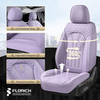 FLORICH Leather Seat Covers Full Set Purple Car Seat Cover Full Coverage Seat Covers Front Seats and Rear Waterproof Car Seat Cushion Protector Universal Fit for Most Cars Trucks SUVs