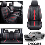 Tomatoman Tacoma Seat Covers Compatible with Toyota Tacoma 2005-2024 2025 2026 Truck Access Crew Double Extended Cab TRD Sport Offroad Limited SR5 V6 Airbag Compatible Car Cushions(Full Set/Black-Red)