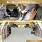 F-color SUV Cargo Liner for Dogs, Water Resistant Pet Cargo Cover Dog Seat Cover Mat for SUVs Sedans Vans with Bumper Flap Protector, Non-Slip, Large Size Universal Fit, Beige