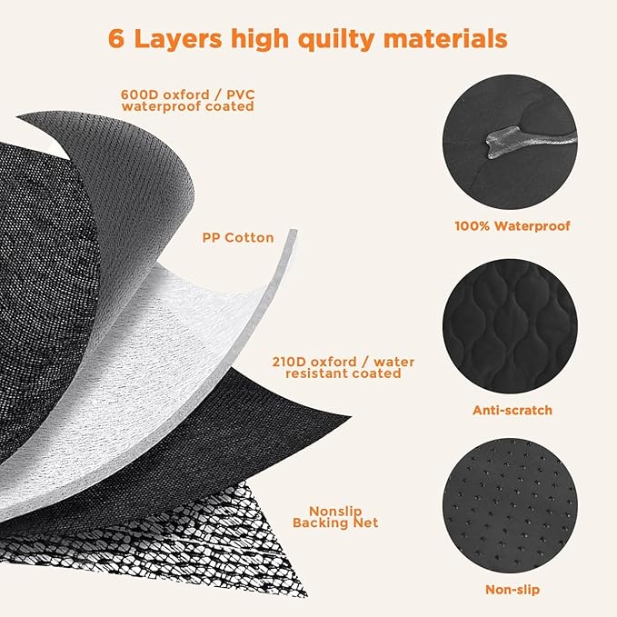 Waterproof Dog Car Seat Cover for Back Seat,Collapsible Scratchproof Dog Car Seats Covers,Nonslip Dogs Seat Cover with Mesh Window,Storage Pocket,Side Flaps,Universal Size Fit for Car/Truck/SUV