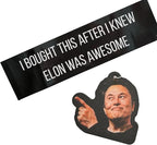 Pro Elon Bumper Sticker with Elon Musk Doge Air Freshener – Funny Tech Car Decal Bumper Sticker for Tesla – Weatherproof Vinyl – Gift for Entrepreneurs & Meme Lovers