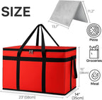 Bodaon 2-Pack Insulated Food Delivery Bag With Hard Bottom, XXXL Pizza Cooler Bags, Grocery Shopping and Catering, Rideshare Delivery Bag, Thermal Cold/Hot Styrofoam Carrier for Travel/Car