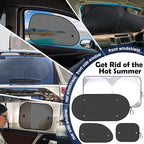 Tallew 6 Pack Car Window Shades for Baby, Include Front Rear Side Sun Visor Windshield Shade Cling Sunshade with Suction Cups for UV Protection(63 x 34 Inch)