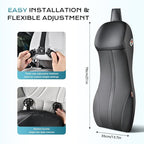 Coverado Lumbar Support and Headrest Pillow for Car, Integrated Design Ergonomic Memory Foam Head Neck Support Pillow for Driving Seat, Soft Leather Breathable Back Support, Back Pain Relief, Black