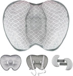 KAKIBLIN Baby Neck Pillow for Head, 2 in 1 Travel Pillow Baby Car Seat Head Support Banana Neck Pillows for Infants Small Boys and Girls, Support for Stroller,White Cloud