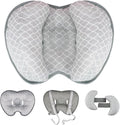 KAKIBLIN Baby Neck Pillow for Head, 2 in 1 Travel Pillow Baby Car Seat Head Support Banana Neck Pillows for Infants Small Boys and Girls, Support for Stroller,White Cloud