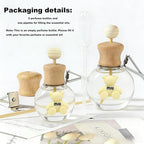 2 Pack Car Air Freshener Diffuser Bottle Refillable Empty Glass Perfume Bottle with Vent Clip, Drift Car Air Freshener Clip Essential Oil Diffuser for Car Oil Diffusers Interior Decor-A3