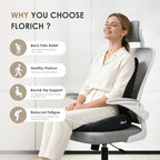FLORICH Car Seat Cushion and Lumbar Support Pillow, Ergonomic Memory Foam Driving Seat Cushions for Back & Sciatica Pain Relief, Non-Slip Cushion for Car, Office, Truck, Wheelchair, Gaming Chair-Black