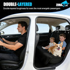 Universal Waterproof Terry Cloth Car Back Seat Cover - Heavy Duty Sweat Towel Rear Seat Protector for Post-Gym, Yoga, Beach, Pets & Kids - Machine Washable, Non-Slip Backing, Black (55" x 29")