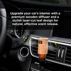 Clip‑On Wooden Car Reed Diffuser – Stylish Car Air Freshener with Aesthetic Wood Design, Refillable & Eco‑Friendly Aromatherapy for Long‑Lasting Fragrance, Includes 3 x 0.17 fl oz Oils