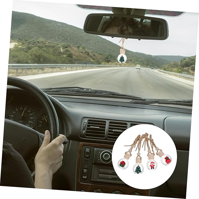 Mobestech 8 Pcs Car Aromatherapy Pendant Air Hanging Aromatherapy Cute Car Fresheners Hanging Empty Diffusers Cute Diffuser Christmas Decoration Glass