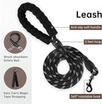 IVY&LANE No Pull Dog Harness with Leash Set, Reflective No Choke Pet Vest,Adjustable Oxford Dog Vest Harness with Easy Control Handle for Large Dogs (Dark Brown,L)