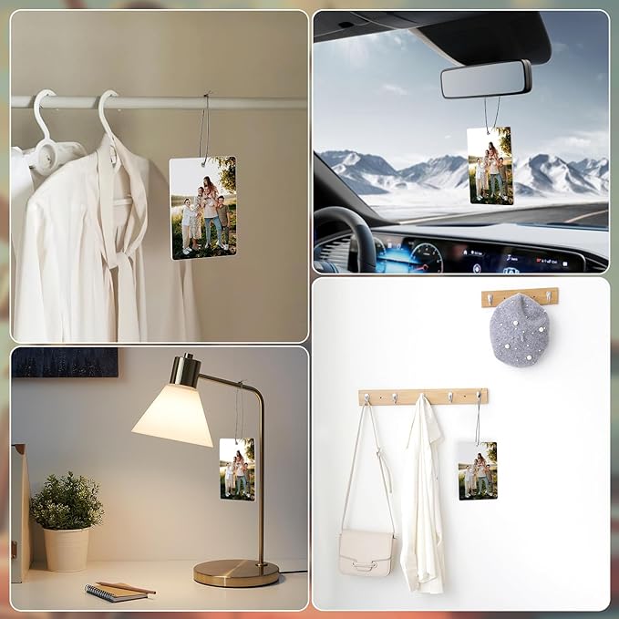 Custom Air Fresheners with Pictures - Personalized Double Sided Photo Text Air Fresheners for Car Wardrobe Bathroom Decor Hangings