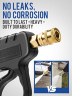 MEKOH Short Pressure Washer Gun, 5000PSI Stubby Pressure Washer Spray Gun for Car Wash, 10.5GPM Foam Gun with 3/8'' Quick Connect, High Pressure Washer Handle Gun with M22-14mm for Extension Wand/Hose