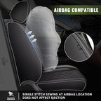 AOMSAZTO Car Seat Covers Full Set Fit for BMW X3 2011-2017 Faux Leather Waterproof Seat Covers Automotive Seat Cushion Protector(5 Seats, Black&Grey)