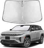 EcoNour Windshield Sunshade Compatible for Jeep Wagoneer 2022-2023 2024 2025, Sun Visor for Front Windshield & Window Sun Shade Cover, UV Heat Blocker & Protector, Car Accessories