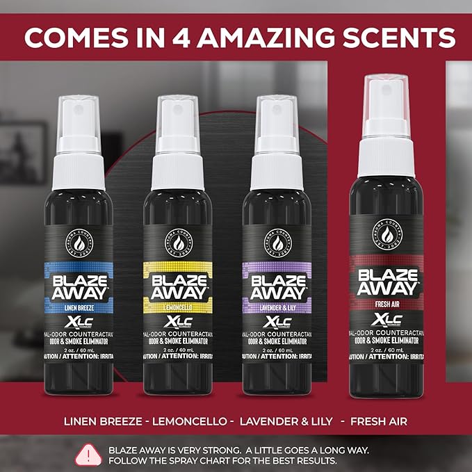 Blaze Away Commercial Air Freshener & Odor Eliminator for Strong Odor - Industrial-Grade Room Spray & Room Deodorizer for Home, Car, Smoke & Pet Odors - Long-Lasting Odor Absorber, Room Fresheners