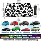 Socira Cow Print Windshield Sun Shade Umbrella Foldable Cow Sunshade for Front Window Auto Windshield Sunshade Covers Car Accessories Protect from Sun Rays Heat 57'' X 30''