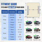 Truck Bed Air Mattress, Full Size Truck Beds, Inflatable Air Mattress Bed with Air Pump 2 Pillows, Carry Bag, Pickup Bed Air Mattress for Chevrolet Silverado, Dodge Ram, Ford, Black