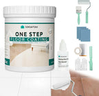 All-In-One Interior Floor Coating Kit, Water-based & Low Odor One-Step Floor Paint, High Hardness Waterproof Paint for Ceramic, Porcelain, Fiberglass, Hardwood, Laminate, Vinyl, 35OZ, White