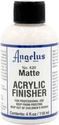 Angelus Matte Acrylic Finisher 4 fl oz – Flexible Clear Coat for Leather Shoes, Bags, Jackets & Accessories, Matte Acrylic Sealer Varnish for Leather Craft & Restoration. No. 620