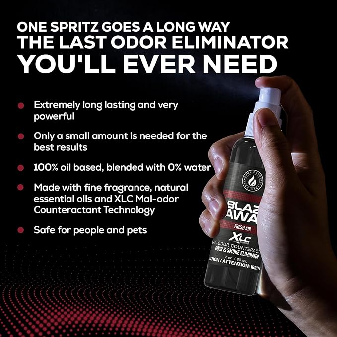 Blaze Away Commercial Air Freshener & Odor Eliminator for Strong Odor - Industrial-Grade Room Spray & Room Deodorizer for Home, Car, Smoke & Pet Odors - Long-Lasting Odor Absorber, Room Fresheners