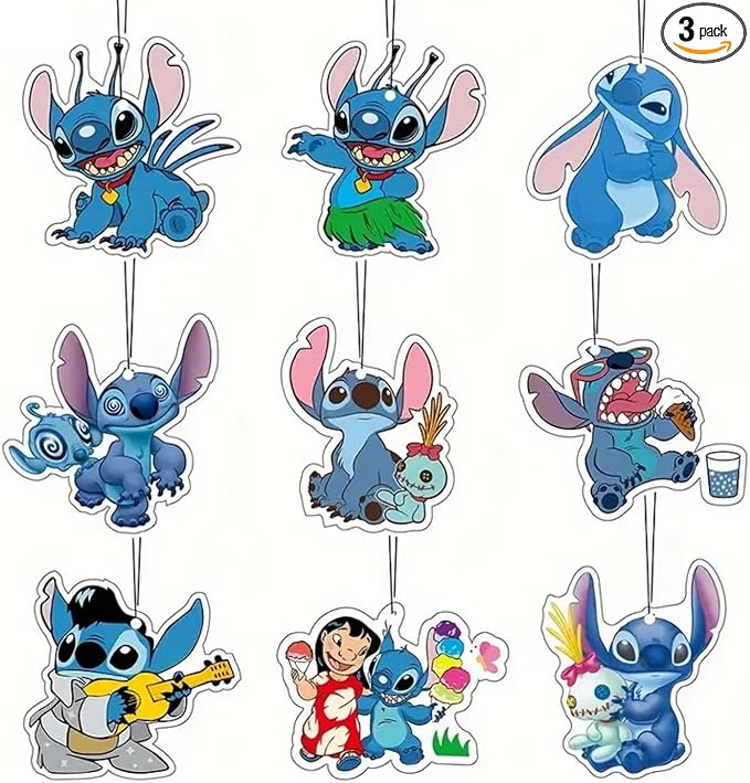Rawan 9 Pack Car Air Freshener Cartoon, Cars Accessories Cute for Women Girls And men Car, Funny Decor Hanging Fresheners Interior Room Decorations, for Christmas Gift