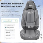 Coverado Universal Seat Covers Front, 2-Pack Universal Seat Covers for Cars, Waterproof Nappa Leather Car Seat Covers with Head Pillow, Auto Protectors Fit for Most Sedans SUV Pick-up Truck-Gray