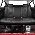 Fit Prius Car Seat Covers for Toyota Prius 2001-2024 2025 2026 - Upgraded Premium Waterproof & Breathable Leather, Airbag Compatible, All-Weather Seat Cushion Protector (Full Set, Black)