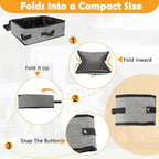 SZEE Travel Litter Box for Cats with Zipped Lid with 3 Pcs Disposable Liner Bags, Easy Cleaning, Suitable for Pets up to 15lbs, Portable Litter Box for Travel, Car, Hotel, Airplane, Camping - Grey
