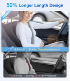 Wigoo 2026 Upgraded Extended Version Suede Car Seat Belt Cover, [Reduces Neck Friction & Enhances Comfort], Soft Shoulder Suede Pad Protector, Auto Interior Accessories,(2 Packs, 18.9Inch), Gray