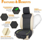 Elantrip 2PCs Front Car Seat Covers Leather Car Seat Protector Universal fit for Most Cars SUVs and Trucks Water Proof Seat Protector Black and Green