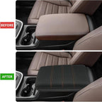 Center Console Cover for 2023 2024 2025 Honda CR-V LX/EX/EXL/Sport/Sport-L/Sport Touring Hybrid, Armrest Lid Cushion Leather Protector Interior Accessories (Black/Extra Thick)