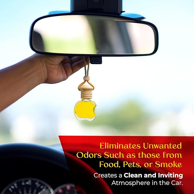 Kabod Lemon Car Air Freshener | Hanging Essential Oil Diffuser | Natural Odor Eliminator | Long-Lasting Fragrance | 10 ml