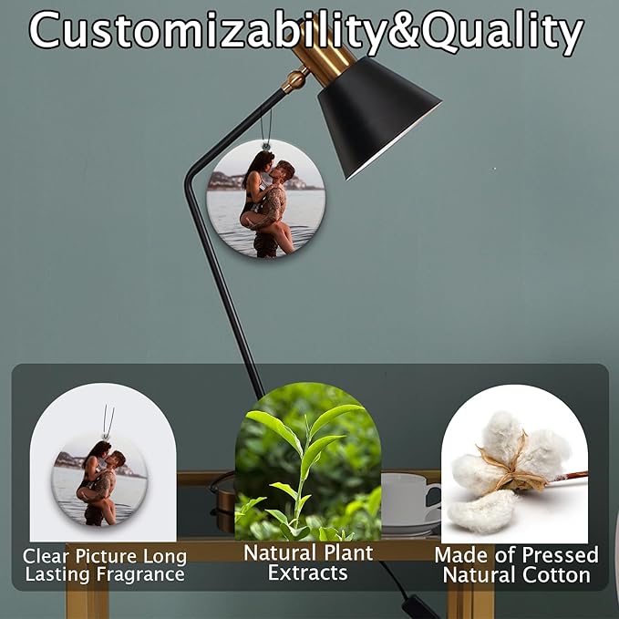 Custom Air Fresheners with Picture,Personalized Photo Air Freshener for Car,Customized Double Sided Dangle it Air Fresheners for Bedroom Bathroom Wardrobe Hanging Ornaments (1p-Round)