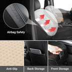 Coverland Custom Fit Car Seat Covers for Car Compatible with [7-Series, M5, Genesis, MazdaSpeed3, Outback] Premium Waterproof Non-Slip Interior Seat Protector [Front Black- Size Chart A23]
