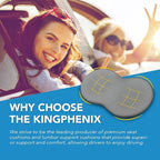 kingphenix Wedge Car Seat Cushion: Memory Foam Truck Seat Cushion for Car Seat Driver - Sciatica and Back Pain Relief - Enhancing Driving Comfort - Gray X-Large