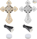 2PCS Cross Car Air Vent Clip Shiny Rhinestone Car Essential Oil Diffuser Car Interior Charm Decoration Accessories for Women Men Auto Interior Decor