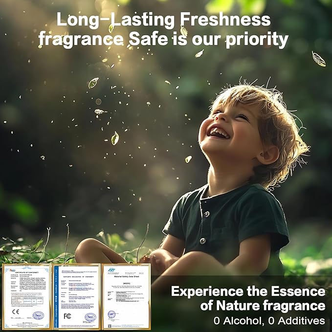 Car Air Freshener Refill for Men & Women 6.09 FL OZ /180ML - 9 Month Jasmine Scent Essential Oil Perfume, Essential Oil Made of Natural Plant Extracts, Compatible with Car Diffusers for Home/Office