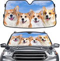 GENANY Cute Corgi Dog Group Funny Windshield Sun Shade for Car SUV Truck (55x30 Inches), Sun Shade Windshield for Windows,Protector Blocks UV, Spring Car Decor