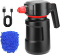 Electric Foam Sprayer - 2L Car Wash Sprayer with USB Rechargeable Battery, Cordless, Portable, Black