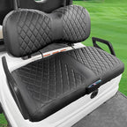Golf Cart Seat Covers Compatible with Yamaha Drive G29 2007-2016 and 2017+ Drive 2 Carts, Made Thick Premium Marine Leather Custom Diamond Stripe Soft Comfortable/Anti-Scratch/Anti-Fading