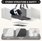 BurgeonNest Center Console Small Dog Car Seat - Portable Pet Cat Puppy Booster Armrest Carseat Up to 11lbs, Anti-Collapse Comfort Car Travel with Washable Fluffy Cushion and Pillow, Milk Cow