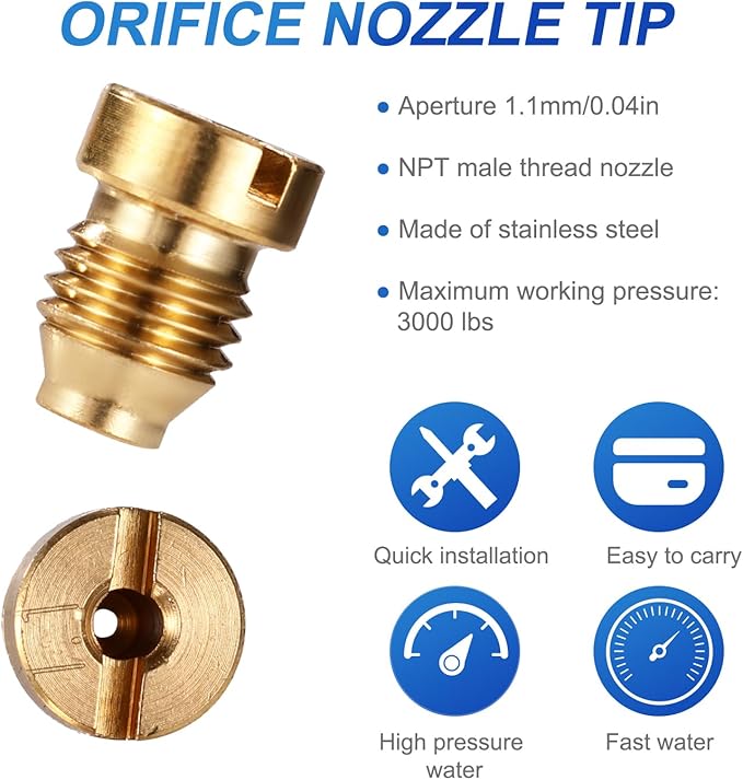 2 Sets Foam Cannon Orifice Kit, 0.04in/1.1mm Thread Nozzle and Foam Maker Meshes with Cleaning Tools Straw Filter Balls Universal Replacement Parts for Car Wash Tools