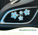 4pcs Flowers Air Vent Clips Car Air Freshener,Girly Flowers Car Accessories for Women,4 Sizes Light Blue Daisy Flower Car Vent Clips Cute Car Decor,Refillable Car Diffuser