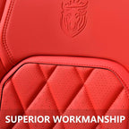 Coverado Car Seat Covers Full Set, 5 Seat Universal Seat Cover for Cars, Luxury Faux Leather Waterproof Seat Cover, Front and Back Car Seat Protector, Auto Seat Covers Fit for Most Vehicles, Red